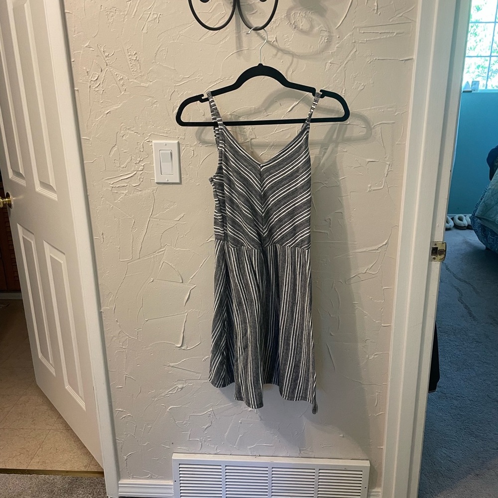 Black and white striped dress size small